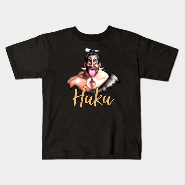 Haka Dance Kids T-Shirt by ILYOart